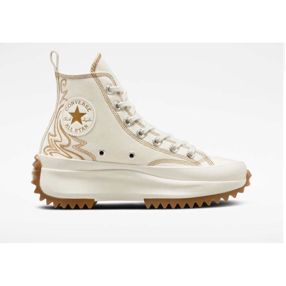 Converse CTAS Run Star Hike Platform Western Embroidery Womens White Size 10 - Picture 1 of 12